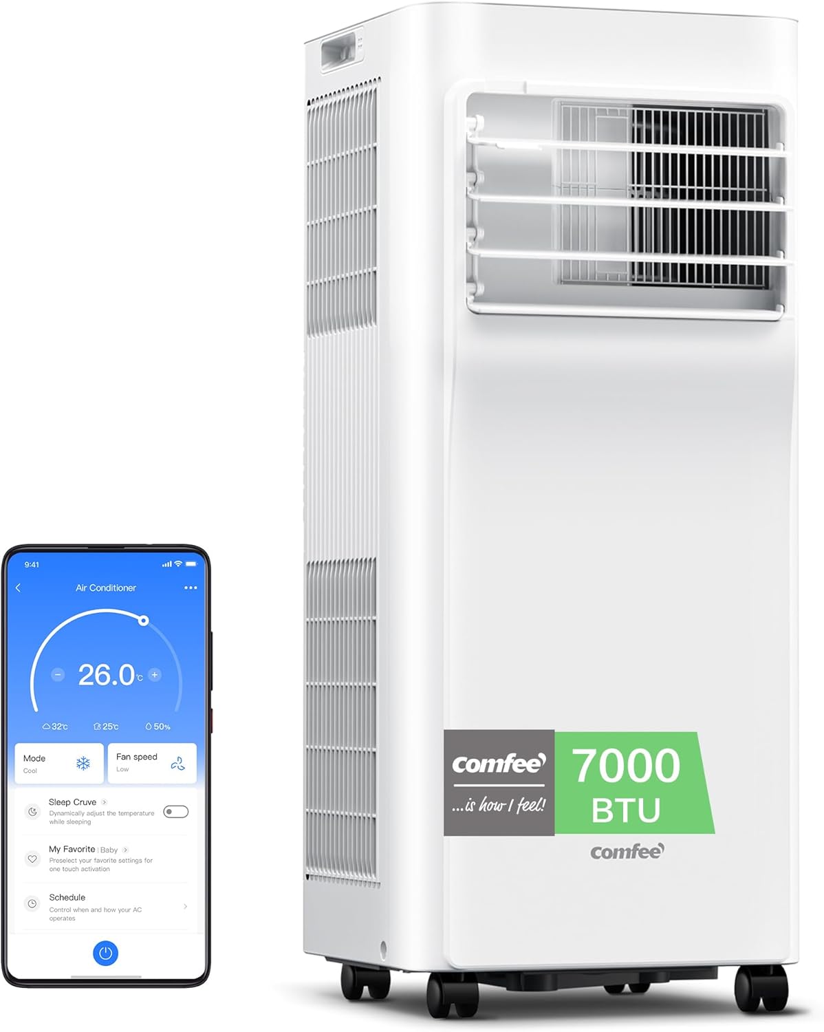 Comfee Breezy Cool Pro 2.0 mobile Klimaanlage 7000 BTU 2,0 kW WLAN App R290 bis 25m²